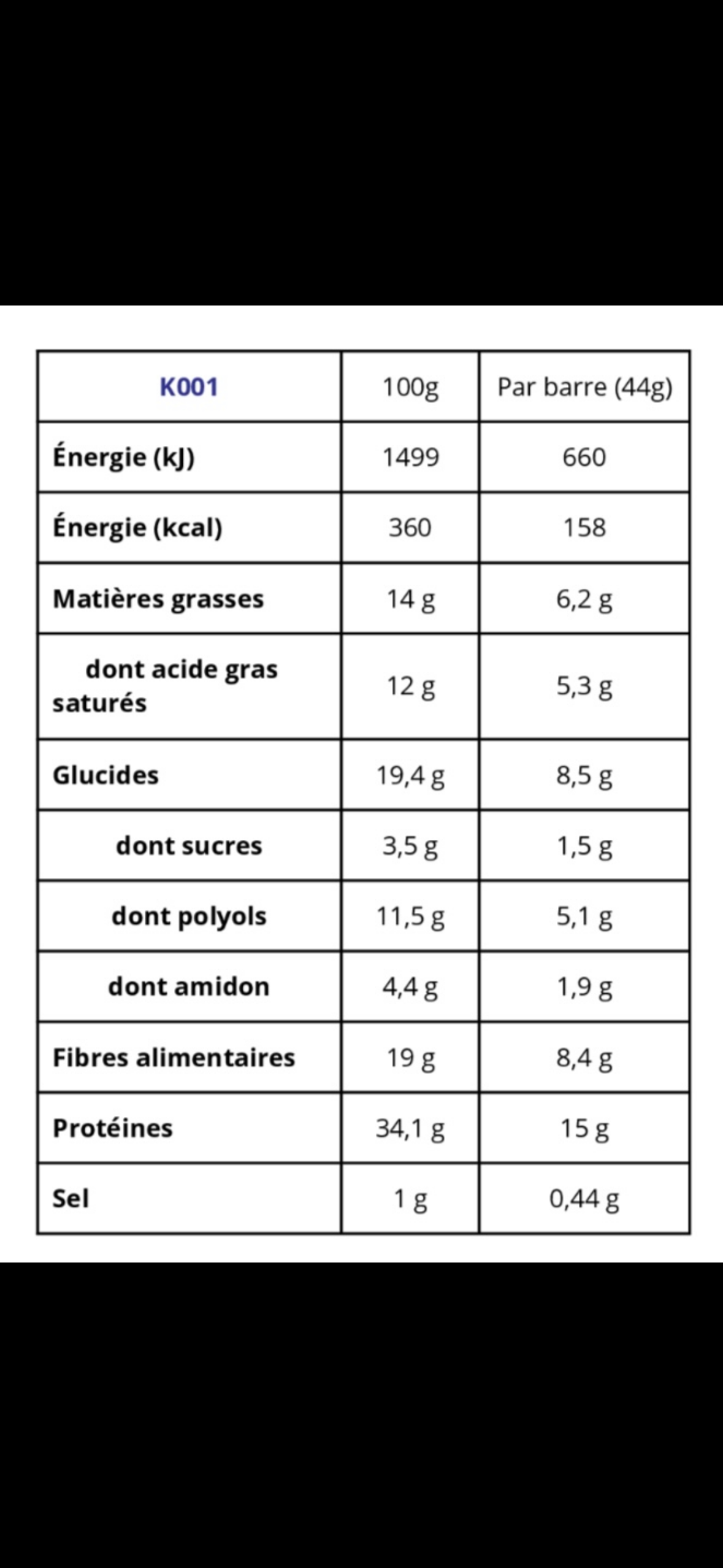 Crisp Barre Vanille.