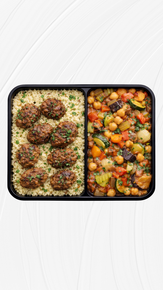 Le Plat au Bœuf -  Kefta de Bœuf, Taboulé & Légumes fondants. 🐂