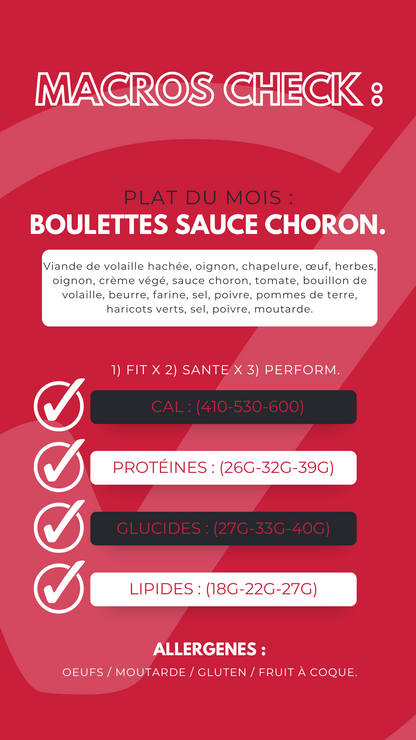 Le Plat du Mois - Boulettes de Volaille, Pomme de terre Rissolées & Sauce Choron. 🐓