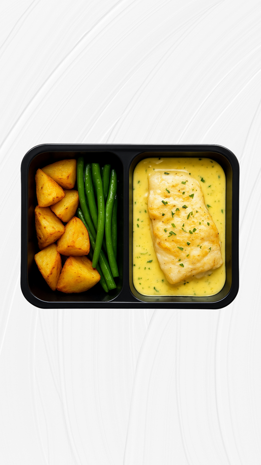 Le Plat de la Mer - Poisson Blanc, Pommes de Terre, sauce Béarnaise. 🐟